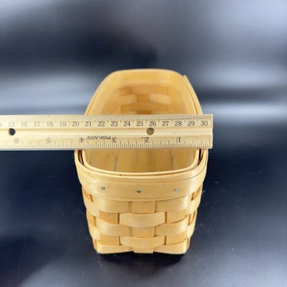Vintage 1997 ROYCE CRAFT WOOD Bread‎ BASKET Rectangular Shape Plastic Liner VTG